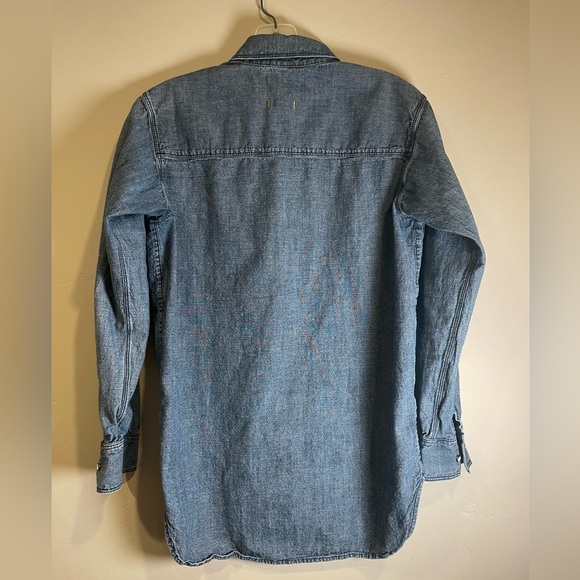 Madewell Perfect Ex-Boyfriend Chambray Shirt Button Down Top Womens Sz XS - Picture 4 of 5